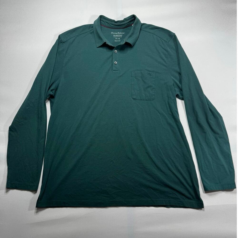 Tommy‎ Bahama Islandzone Men's Long Sleeve Green Polo Shirt - Size XL